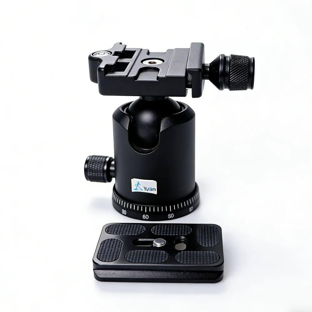 36mm Aluminum Metal Tripod Ball Head 360 Degree Rotating Panoramic with 1/4 Inch Quick Release Plate Bubble Level for Camera