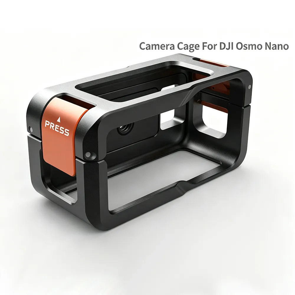 Camera Cage for DJI Osmo Nano,Lightweight Aluminum Protective Frame 1/4"-20 Threaded Hole and Cold Shoe Mount, Full