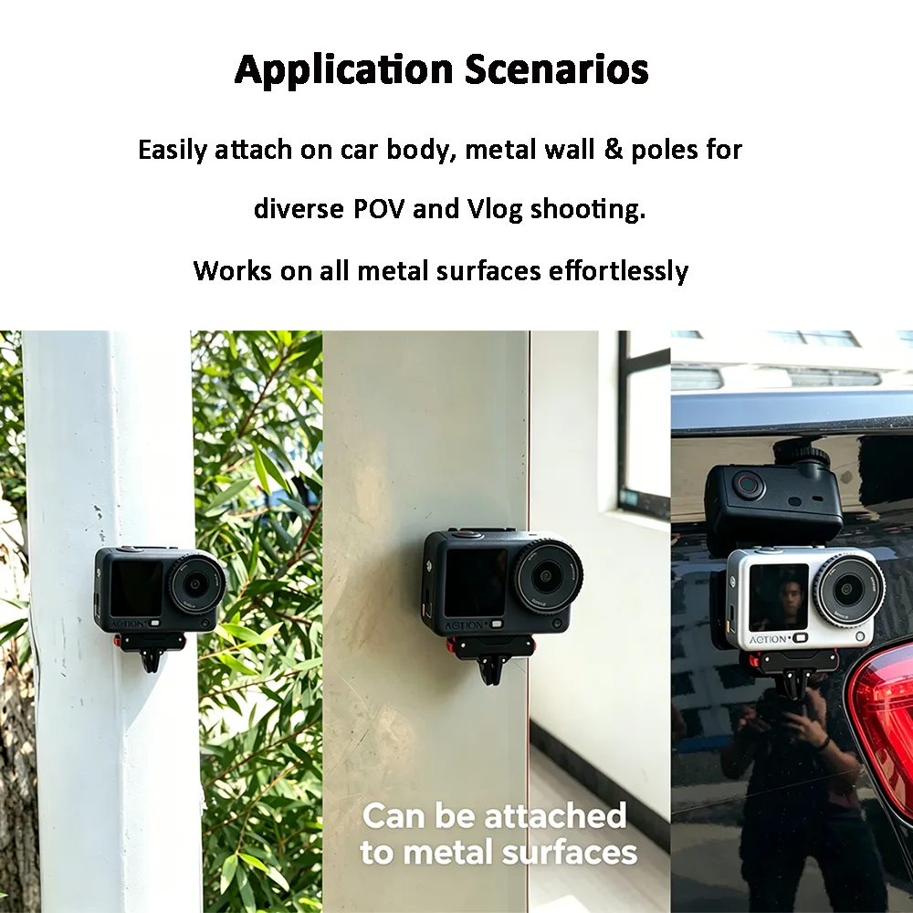 Action 6 Magnetic Stand, Aluminum Alloy Quick Release Adapter for DJI Osmo Nano, 360° Adjustable & 1/4”Screw Hole Tr